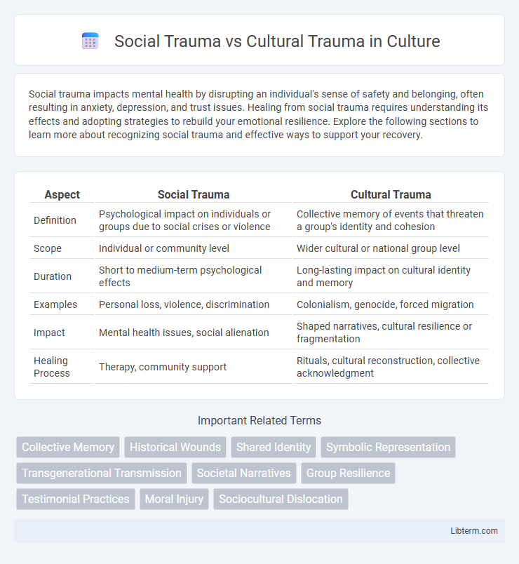 Cultural Trauma vs Social Trauma in Culture - What is The Difference?
