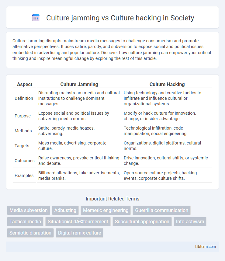 Culture hacking vs Culture jamming in Society - What is The Difference?