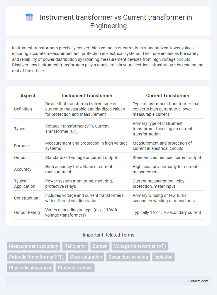 Current transformer vs Instrument transformer in Engineering - What is The Difference?