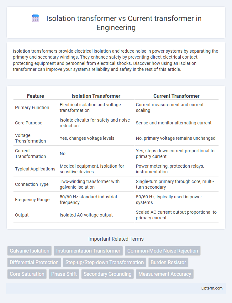 Current transformer vs Isolation transformer in Engineering - What is The Difference?