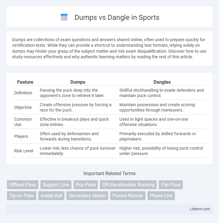 Dangle vs Dumps in Sports - What is The Difference?