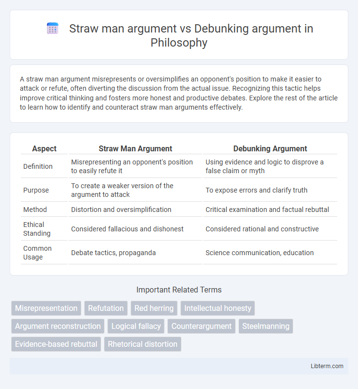 Debunking argument vs Straw man argument in Philosophy - What is The Difference?