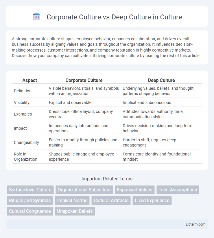 Deep Culture vs Corporate Culture in Culture - What is The Difference?