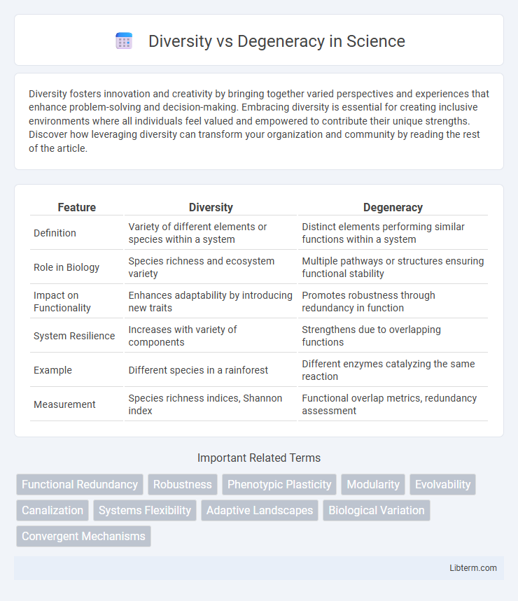 Degeneracy vs Diversity in Science - What is The Difference?