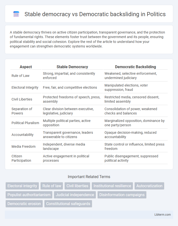 Democratic backsliding vs Stable democracy in Politics - What is The Difference?