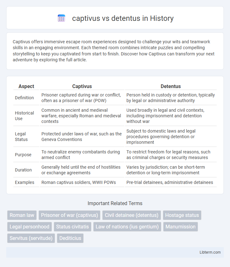 detentus vs captivus in History - What is The Difference?