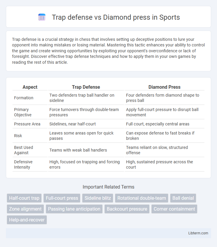 Diamond press vs Trap defense in Sports - What is The Difference?