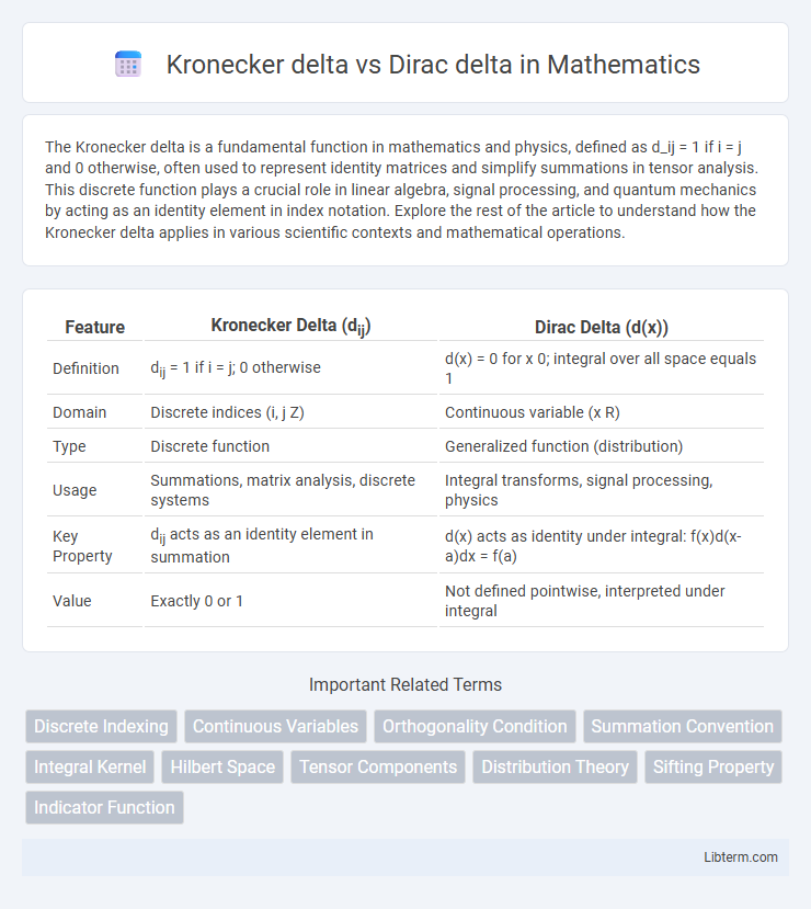 Dirac delta vs Kronecker delta in Mathematics - What is The Difference?