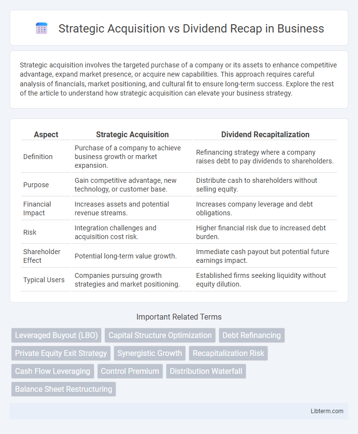 Dividend Recap vs Strategic Acquisition in Business - What is The Difference?