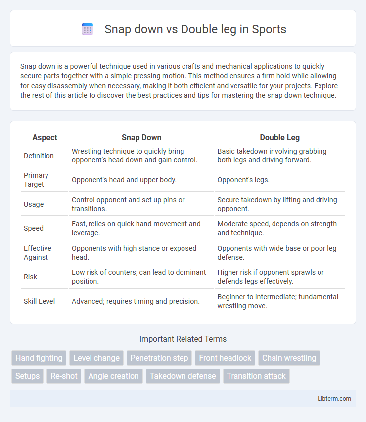 Double leg vs Snap down in Sports - What is The Difference?