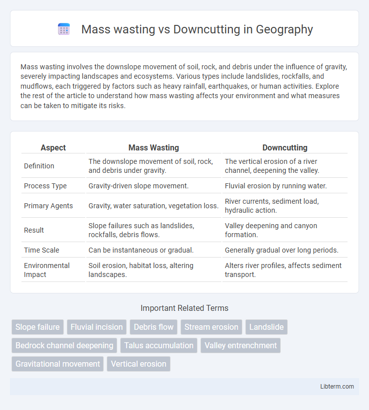 Downcutting vs Mass wasting in Geography - What is The Difference?