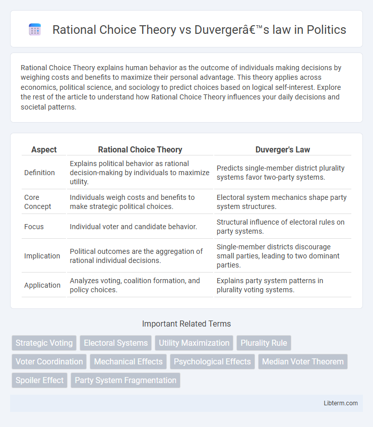Duverger’s law vs Rational Choice Theory in Politics - What is The Difference?