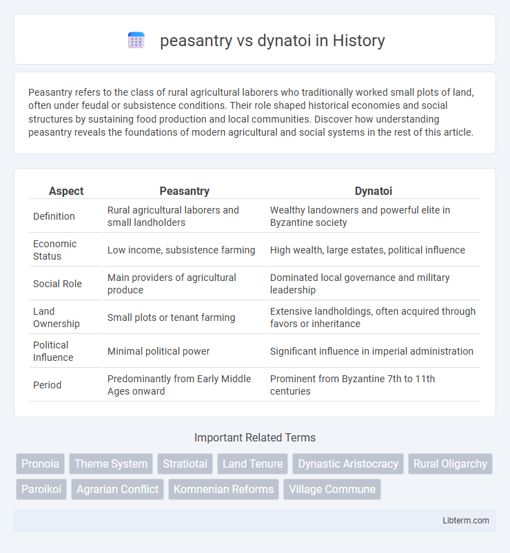 dynatoi vs peasantry in History - What is The Difference?
