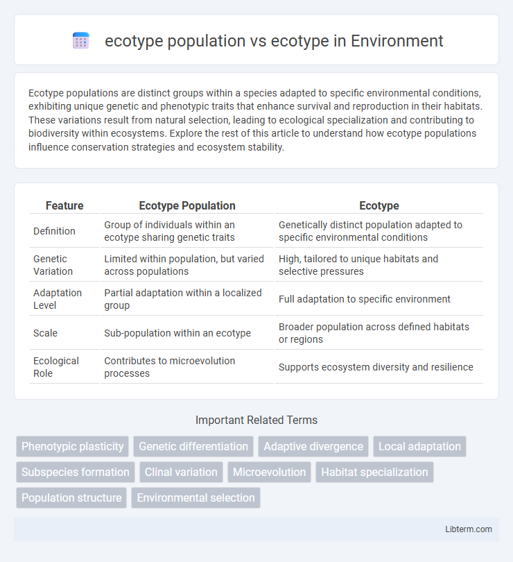 ecotype vs ecotype population in Environment - What is The Difference?