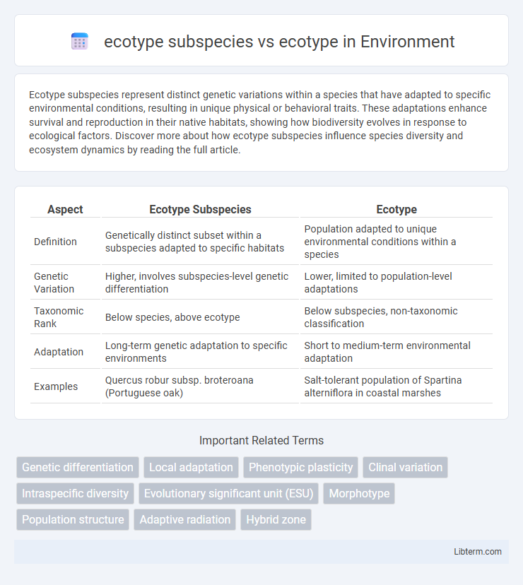 ecotype vs ecotype subspecies in Environment - What is The Difference?