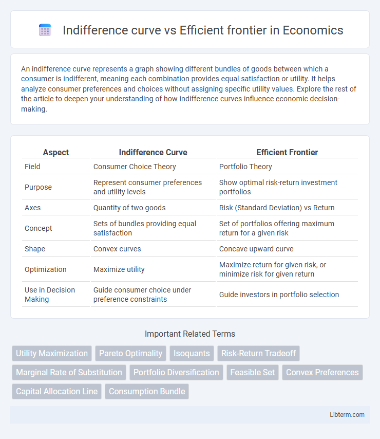Efficient frontier vs Indifference curve in Economics - What is The Difference?