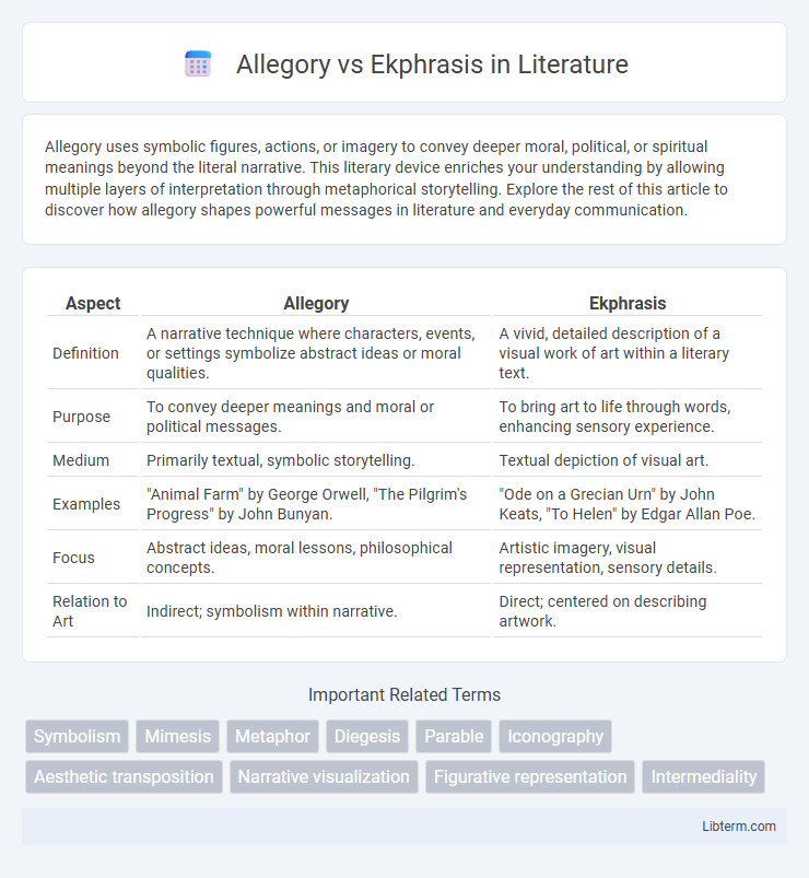 Ekphrasis vs Allegory in Literature - What is The Difference?