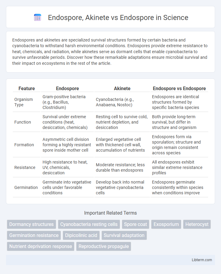 Endospore vs Endospore, Akinete in Science - What is The Difference?