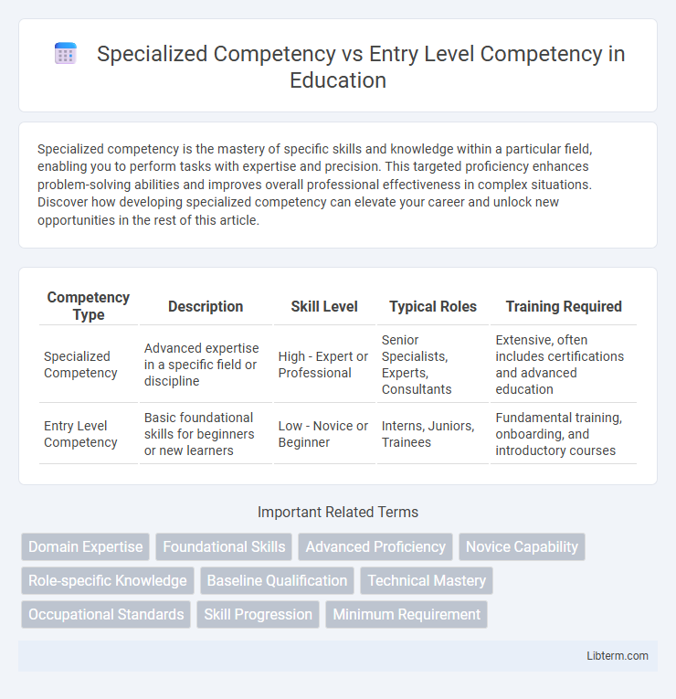 Entry Level Competency vs Specialized Competency in Education - What is The Difference?