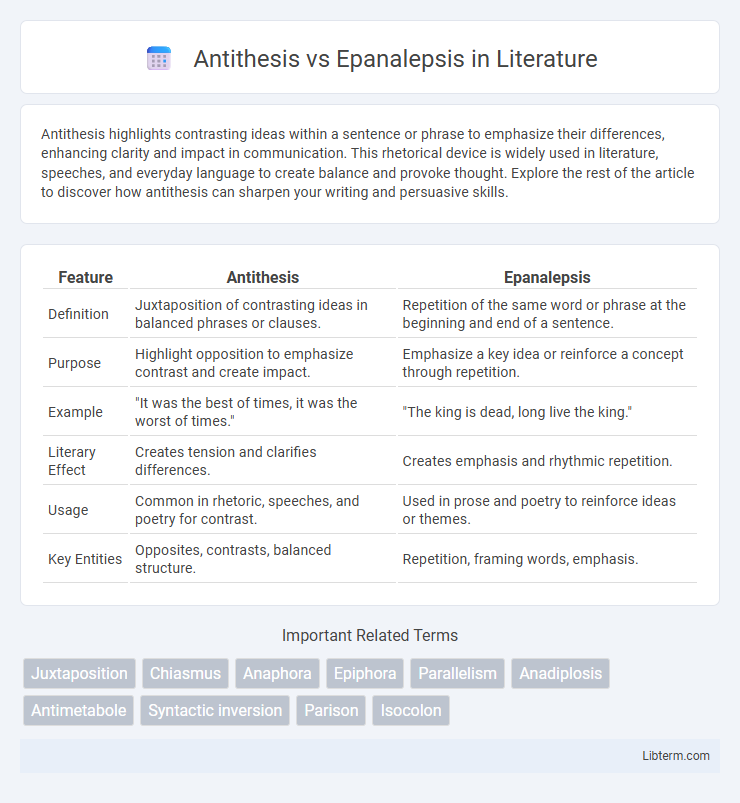 Epanalepsis vs Antithesis in Literature - What is The Difference?