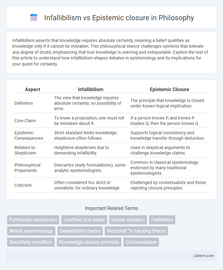 Epistemic closure vs Infallibilism in Philosophy - What is The Difference?