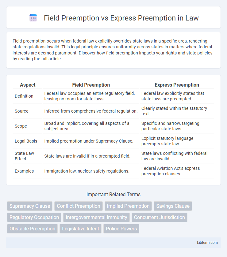 Express Preemption vs Field Preemption in Law - What is The Difference?