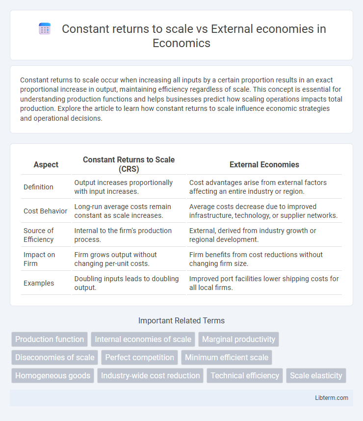 External economies vs Constant returns to scale in Economics - What is The Difference?