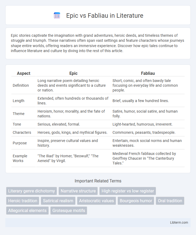 Fabliau vs Epic in Literature - What is The Difference?