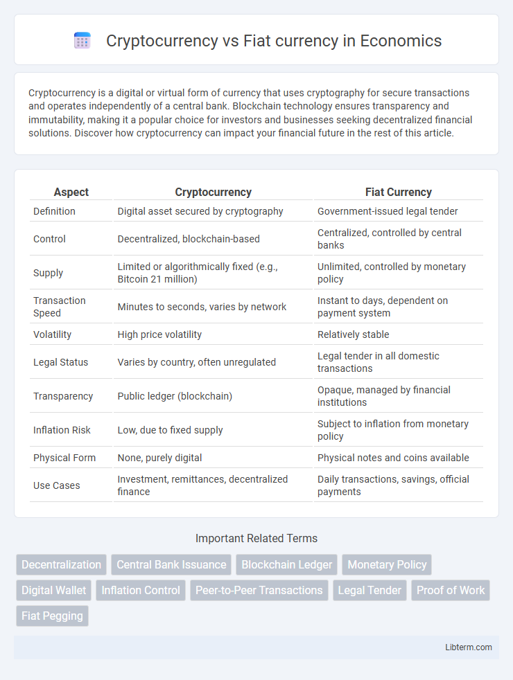 Fiat currency vs Cryptocurrency in Economics - What is The Difference?