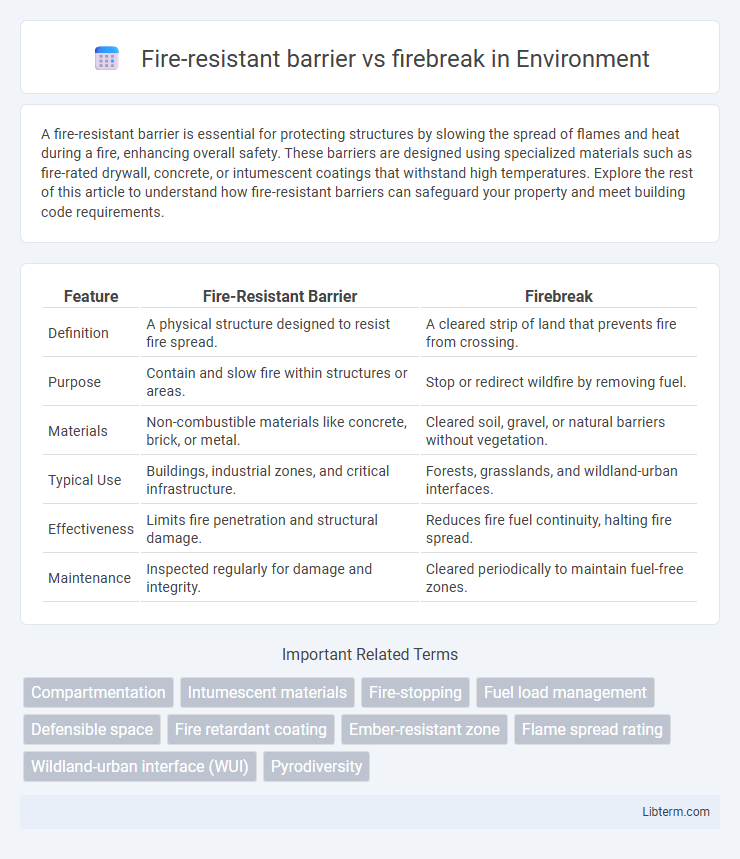 firebreak vs Fire-resistant barrier in Environment - What is The Difference?