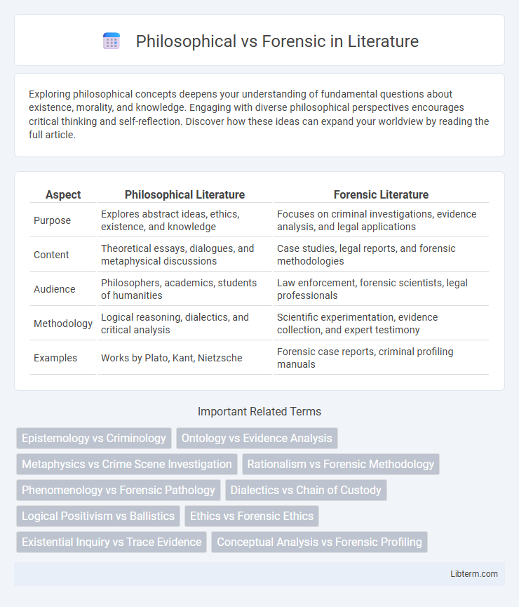 Forensic vs Philosophical in Literature - What is The Difference?
