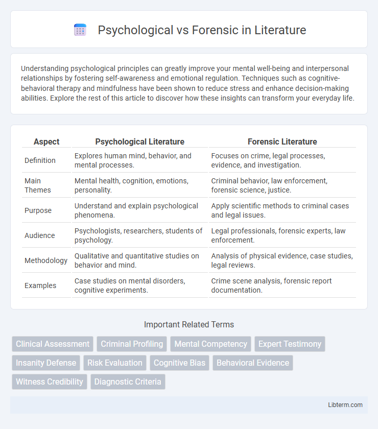 Forensic vs Psychological in Literature - What is The Difference?