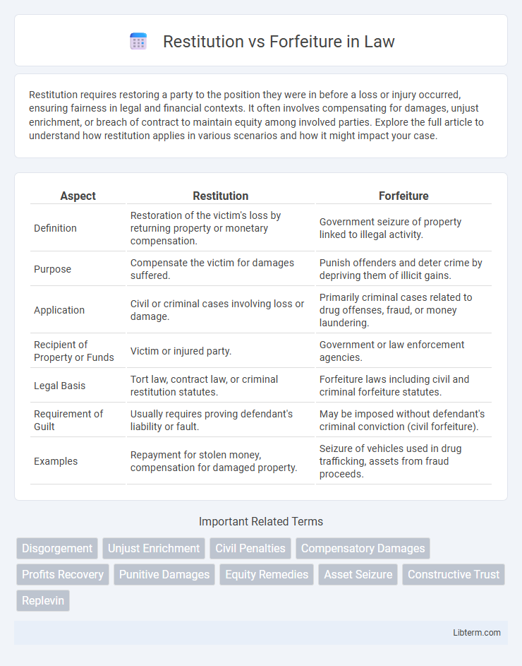 Forfeiture vs Restitution in Law - What is The Difference?