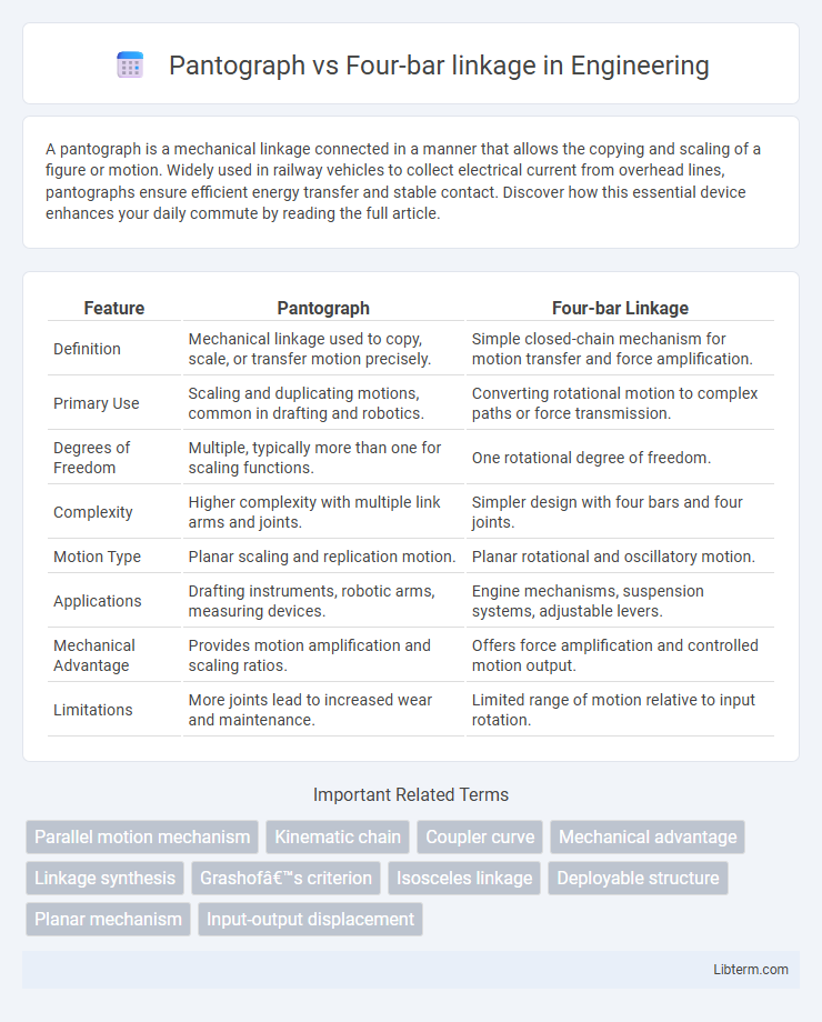 Four-bar linkage vs Pantograph in Engineering - What is The Difference?