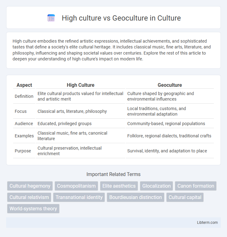 Geoculture vs High culture in Culture - What is The Difference?