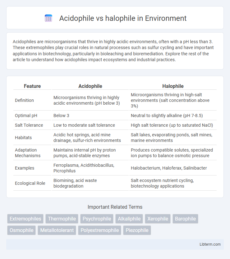 halophile vs Acidophile in Environment - What is The Difference?
