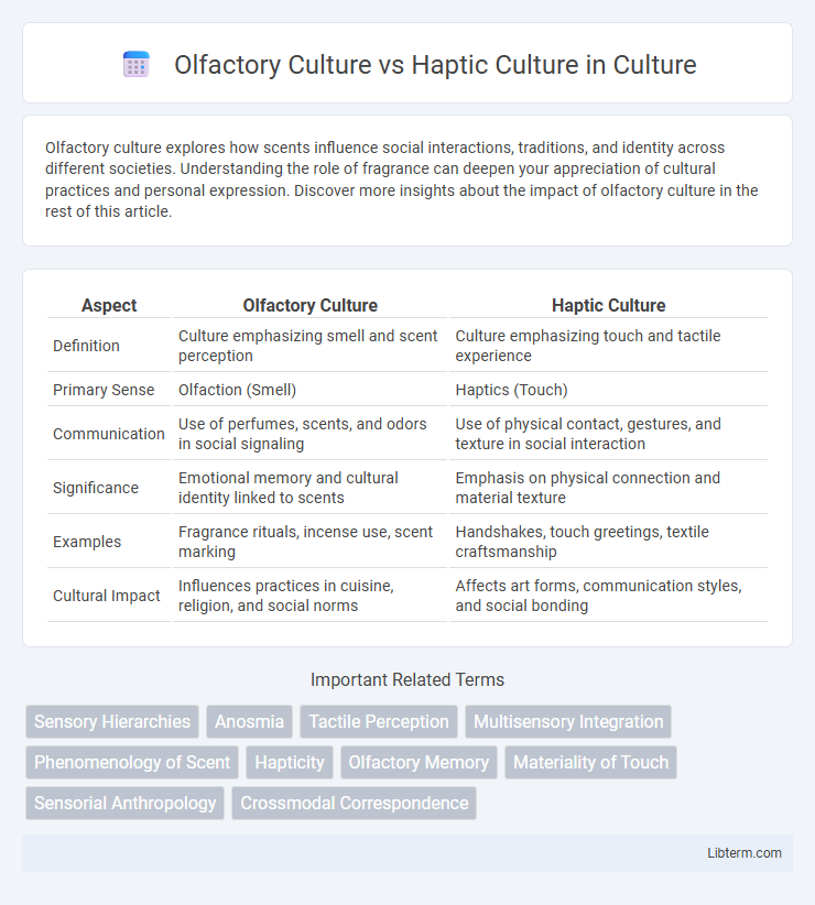 Haptic Culture vs Olfactory Culture in Culture - What is The Difference?