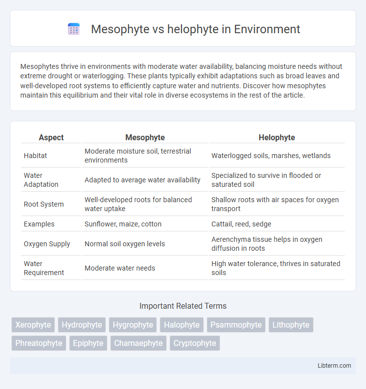 helophyte vs Mesophyte in Environment - What is The Difference?