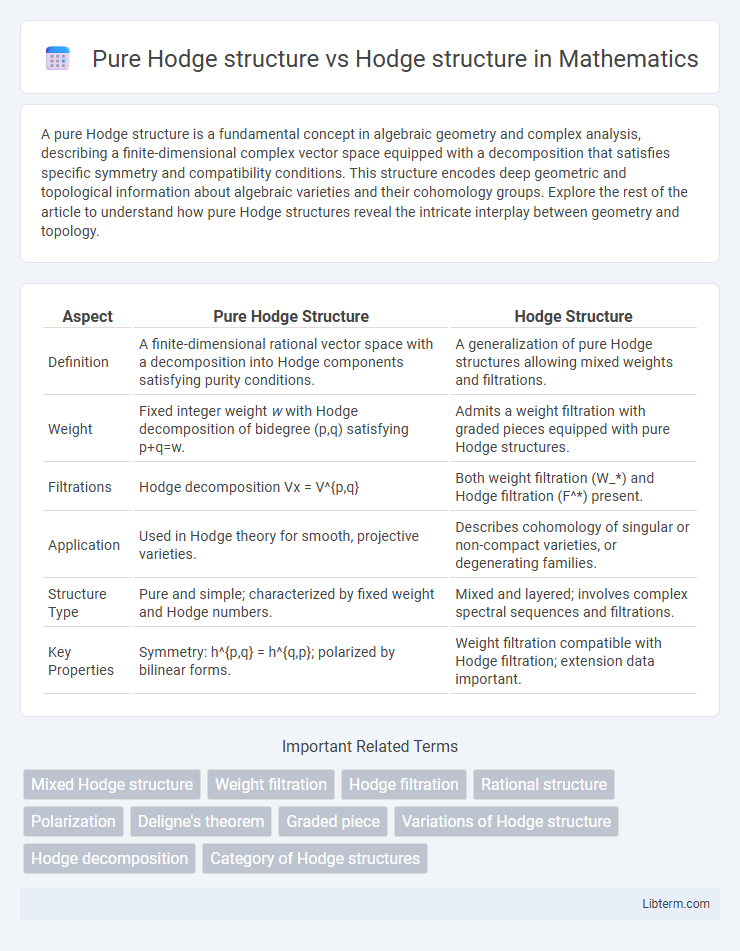 Hodge structure vs Pure Hodge structure in Mathematics - What is The Difference?
