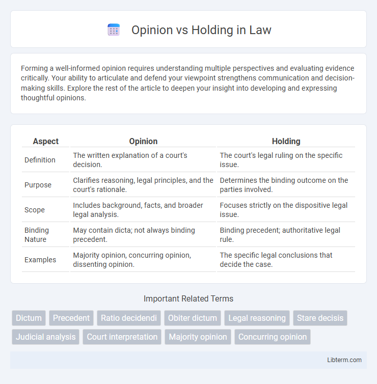 Holding vs Opinion in Law - What is The Difference?