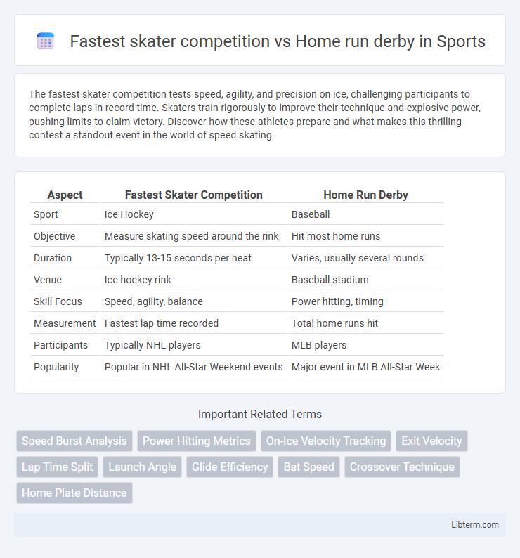 Home run derby vs Fastest skater competition in Sports - What is The Difference?