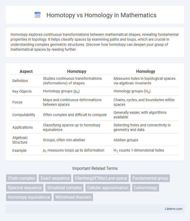 Homology vs Homotopy in Mathematics - What is The Difference?