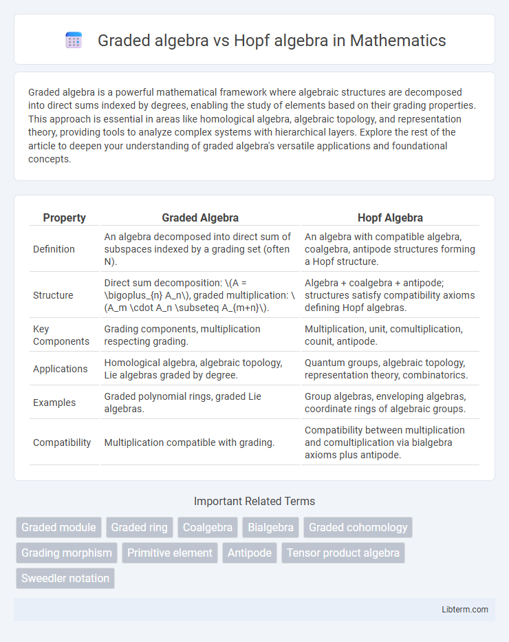 Hopf algebra vs Graded algebra in Mathematics - What is The Difference?