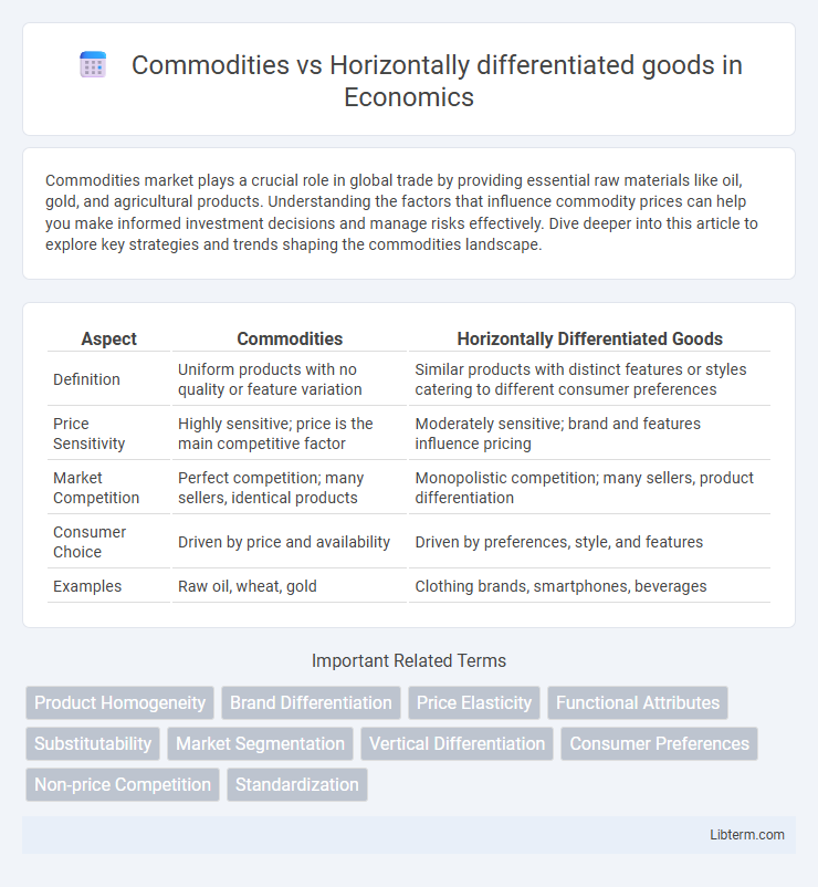 Horizontally differentiated goods vs Commodities in Economics - What is The Difference?