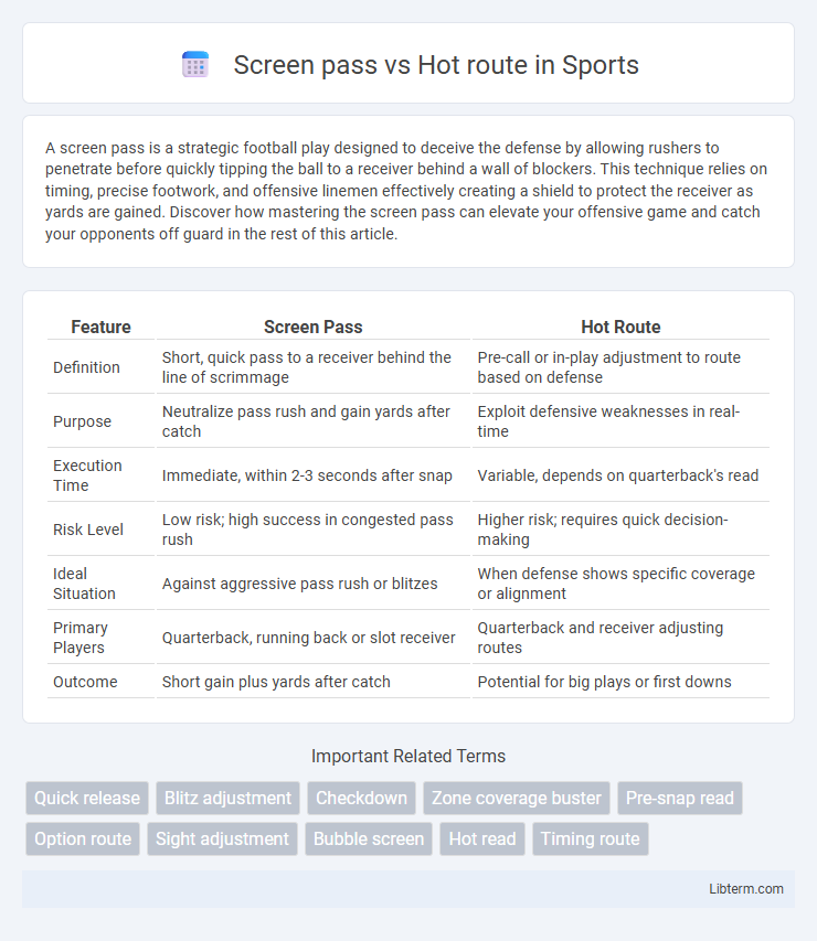 Hot route vs Screen pass in Sports - What is The Difference?