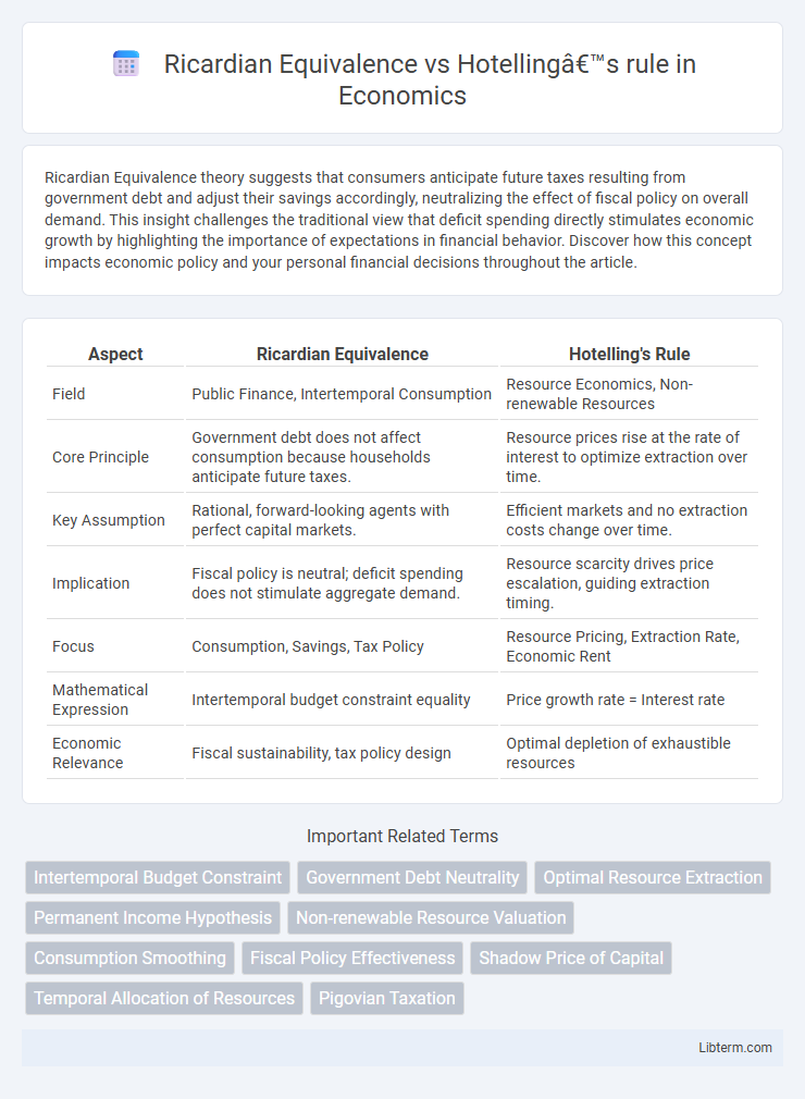 Hotelling’s rule vs Ricardian Equivalence in Economics - What is The Difference?