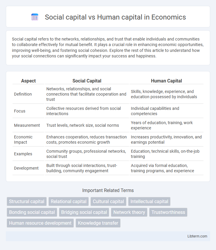 Human capital vs Social capital in Economics - What is The Difference?