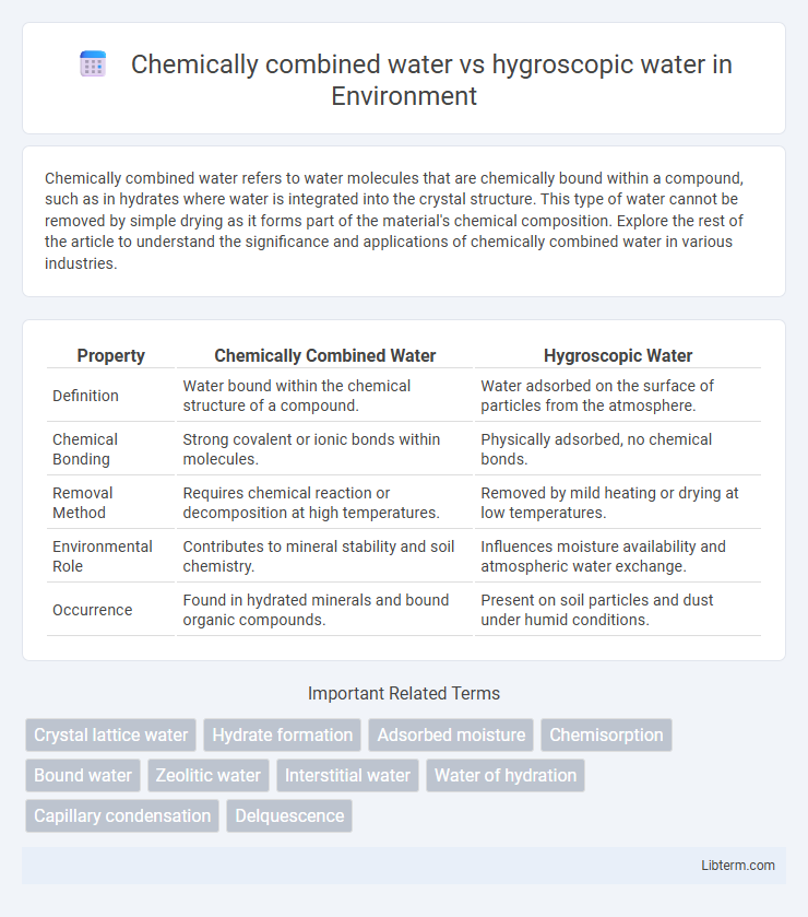 hygroscopic water vs Chemically combined water in Environment - What is The Difference?