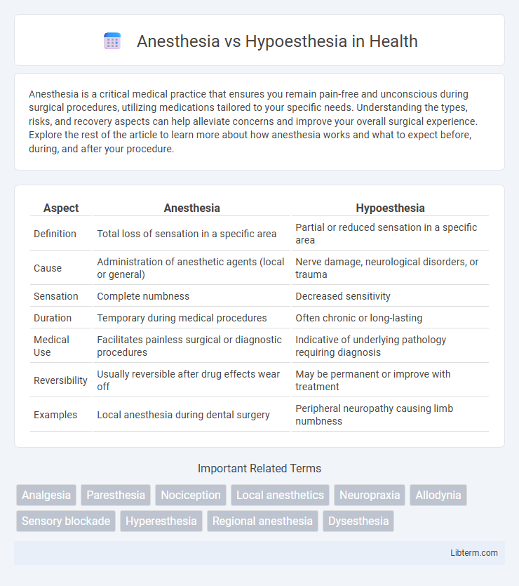 Hypoesthesia vs Anesthesia in Health - What is The Difference?