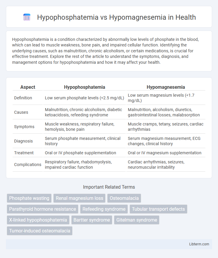 Hypomagnesemia vs Hypophosphatemia in Health - What is The Difference?